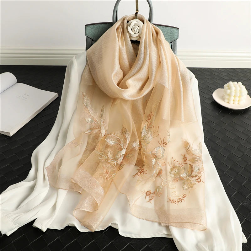Embroidery Silk Scarf