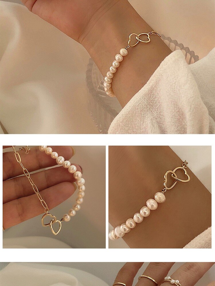 Simple Pearl BraceletsM&H FashionM&H FashionThis classic Simple Pearl Bracelet is the perfect accessory for any occasion. Crafted with Freshwater Pearls in a Baroque shape, this bracelet is made with StainlessSimple Pearl Bracelets