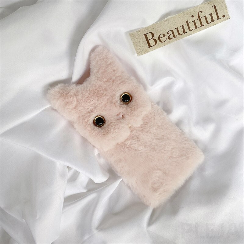 Cute Fluffy Cat Stand Phone CaseM&H FashioniPhoneM&H FashionThis Cute Fluffy Cat Stand Phone Case With Kick stand is the perfect way to protect your phone and show off your style. It features a half-wrapped design with a flufCute Fluffy Cat Stand Phone Case With Kick stand