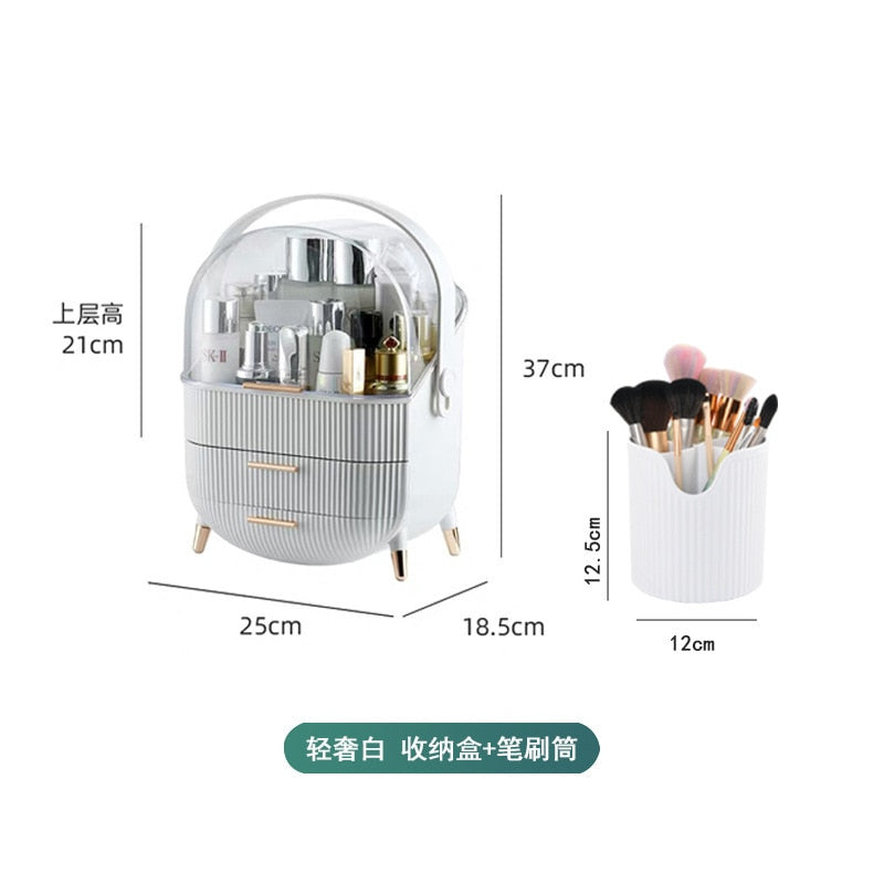 Cosmetic Storage BoxM&H Fashionjewellery boxM&H FashionThis Cosmetic Storage Box is perfect for organizing your cosmetics and sundries. It has a modern style with a square shape and comes in a blue and white colour. It hCosmetic Storage Box