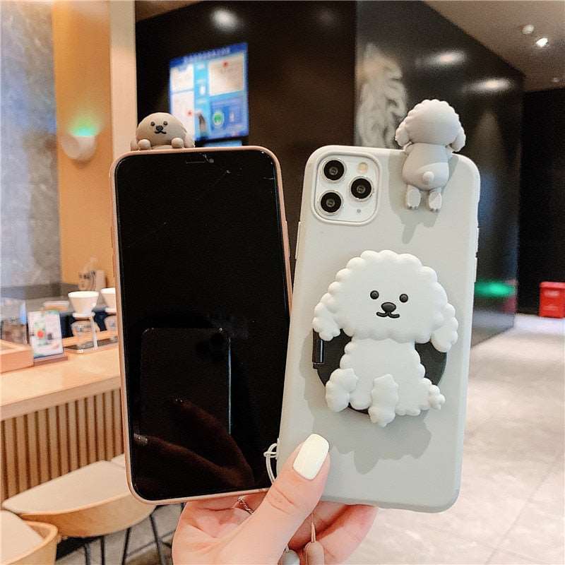 Cute Dog Mirror Stand Phone CasesM&H FashioniPhoneM&H FashionIntroducing the Cute Dog Mirror Stand Phone Case for iPhone! This half-wrapped case is the perfect accessory for your phone. It features a holder and a lanyard, so yCute Dog Mirror Stand Phone Cases