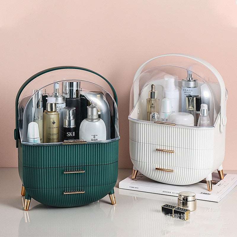 Cosmetic Storage BoxM&H Fashionjewellery boxM&H FashionThis Cosmetic Storage Box is perfect for organizing your cosmetics and sundries. It has a modern style with a square shape and comes in a blue and white colour. It hCosmetic Storage Box