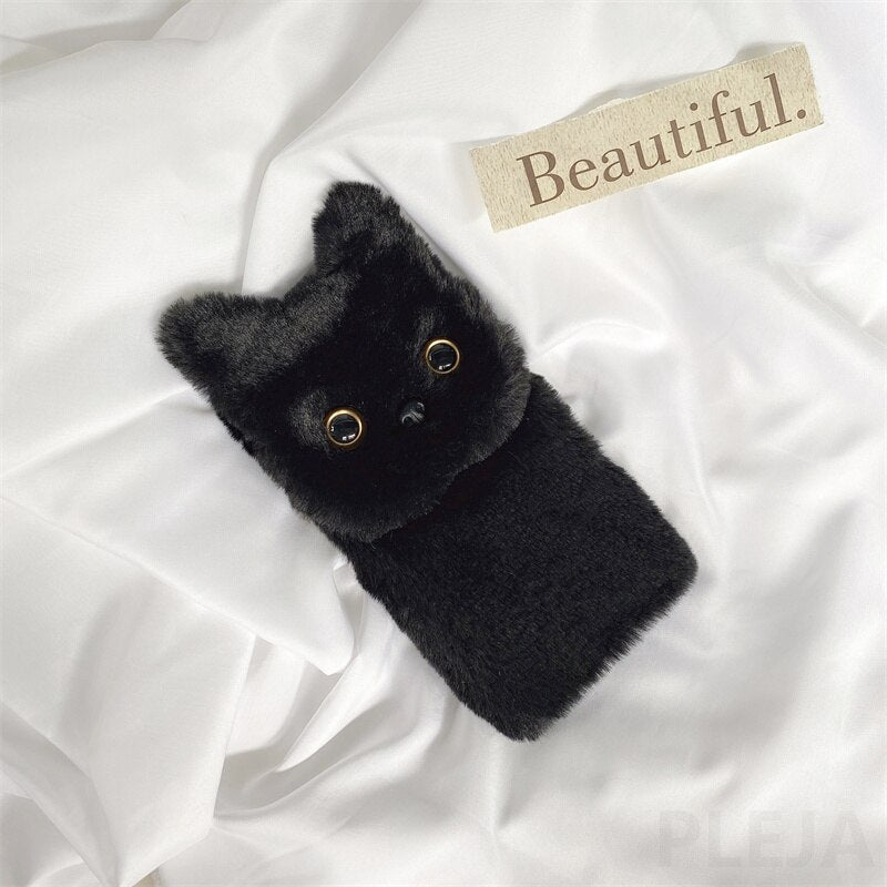 Cute Fluffy Cat Stand Phone CaseM&H FashioniPhoneM&H FashionThis Cute Fluffy Cat Stand Phone Case With Kick stand is the perfect way to protect your phone and show off your style. It features a half-wrapped design with a flufCute Fluffy Cat Stand Phone Case With Kick stand