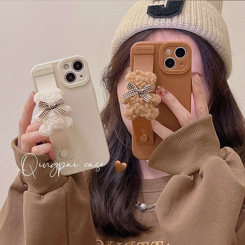 Cute Bear Wrist strap Holder Stand Soft CaseM&H FashioniPhoneM&H FashionThis Cute Bear Wrist strap Holder Stand Soft Case is made of high quality liquid silicone and is a bumper type case. It has a perfect hole design and is shockproof, Cute Bear Wrist strap Holder Stand Soft Case