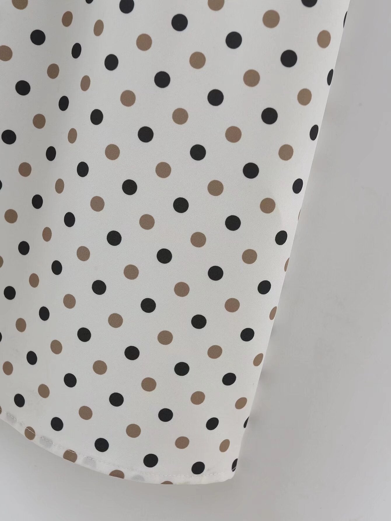 French Polka Dot Dress Women's Short Sleeve Spring Square Collar Slimming Slimming Mid Length Line Dress
