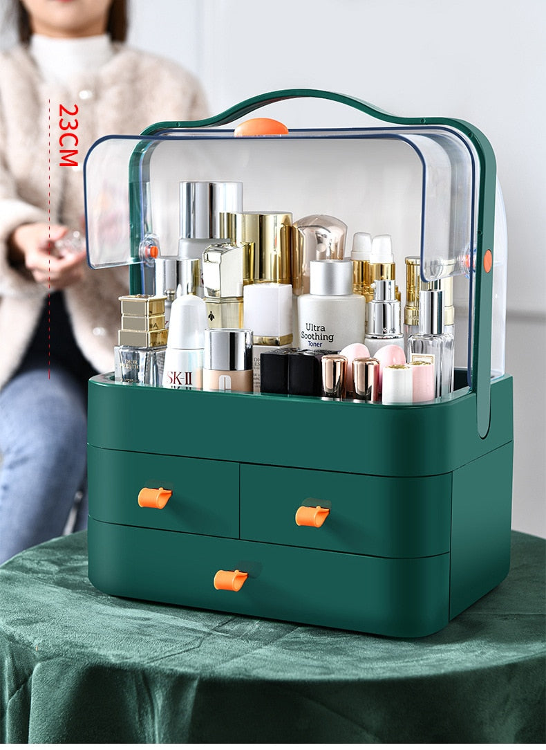 Portable cosmetic storage box high-capacity & lipstick , skin care productM&H Fashionjewellery boxM&H FashionThis Portable Cosmetic Storage Box is perfect for organizing your cosmetics and skin care products. It is made of high-quality plastic and has a Korean style design.Portable cosmetic storage box high-capacity & lipstick , skin care pro