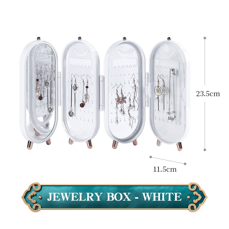 Foldable Jewellery Storage Earrings & Necklace Display boxM&H Fashionjewellery boxM&H FashionThis Foldable Jewellery Storage Earrings &amp; Necklace Display box is perfect for organizing and displaying your jewelry. It is made of plastic and has a glossy finFoldable Jewellery Storage Earrings & Necklace Display box