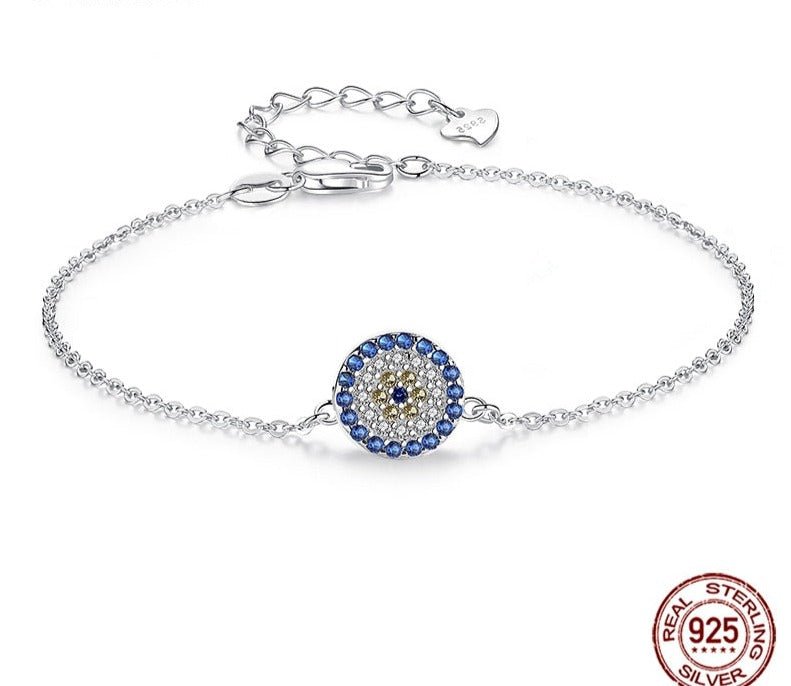 Lucky 925 Sterling Silver blue CZ Evil Eye Bracelet - M&H FashionLucky 925 Sterling Silver blue CZ Evil Eye BraceletM&H FashionM&H Fashion200000226:771#White Gold Color;200000639:1438White Gold Color20cmLucky 925 Sterling Silver blue CZ Evil Eye BraceletM&H FashionM&H FashionThis Lucky 925 Sterling Silver blue CZ Evil Eye Bracelet is the perfect accessory for any stylish wardrobe. Crafted from Grade AAA cubic zirconia and 925 Sterling SiLucky 925 Sterling Silver blue CZ Evil Eye Bracelet