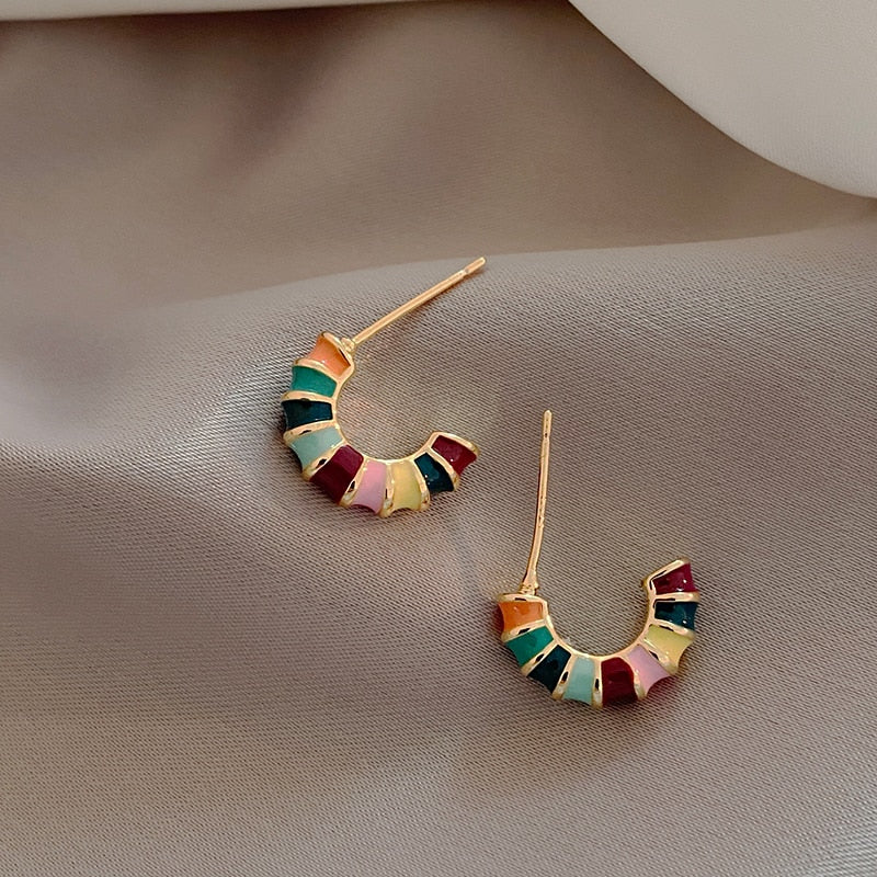 Rainbow Design Mini Simple Stud Earrings - M&H FashionRainbow Design Mini Simple Stud EarringsM&H FashionM&H Fashion200001034:361180#Style AStyle ARainbow Design Mini Simple Stud EarringsM&H FashionM&H FashionThese Rainbow Design Mini Simple Stud Earrings are the perfect accessory for any outfit. With a classic style and geometric shape, these earrings are made from coppeRainbow Design Mini Simple Stud Earrings