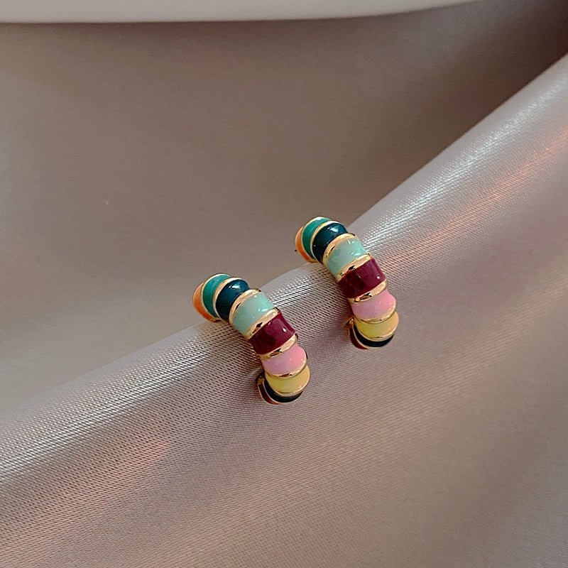 Rainbow Design Mini Simple Stud Earrings - M&H FashionRainbow Design Mini Simple Stud EarringsM&H FashionM&H Fashion200001034:361181#Style BStyle BRainbow Design Mini Simple Stud EarringsM&H FashionM&H FashionThese Rainbow Design Mini Simple Stud Earrings are the perfect accessory for any outfit. With a classic style and geometric shape, these earrings are made from coppeRainbow Design Mini Simple Stud Earrings
